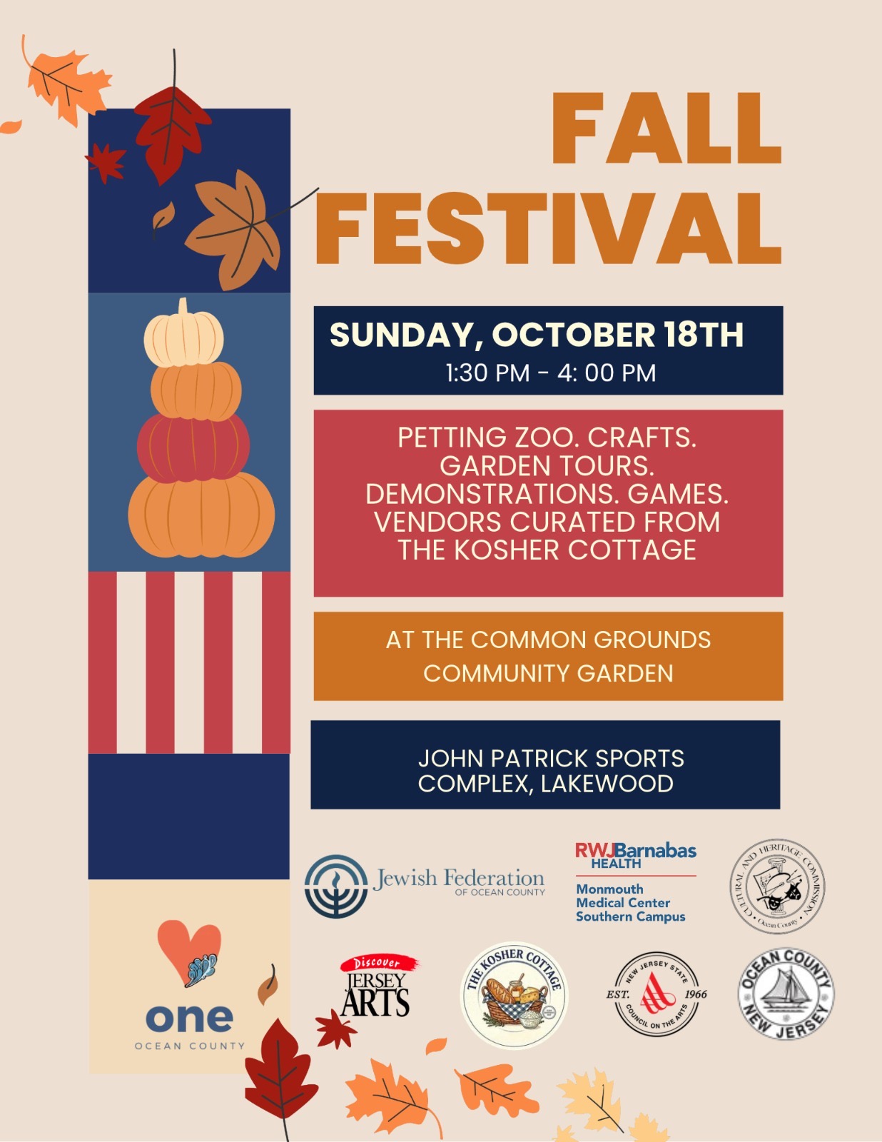 Fall Festival flyer for Sunday, October 18, 2026 at the Common Grounds Community Garden in Lakewood